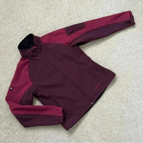 Marmot Alsek 2 Tone Mock Neck Full Zip Outdoor Jacket Soft Shell Women Size XL, - Picture 2 of 15